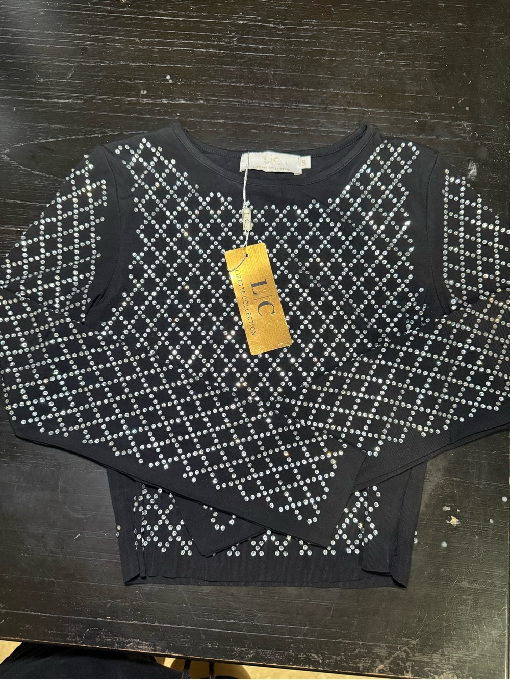 Rhinestone Long Sleeve Top